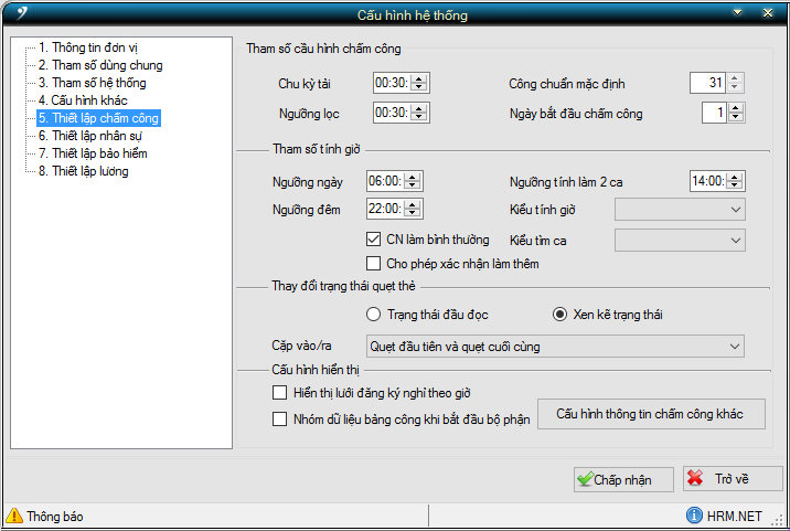 Hướng dẫn thiết lập tham số hệ thống trong HR-ERP
