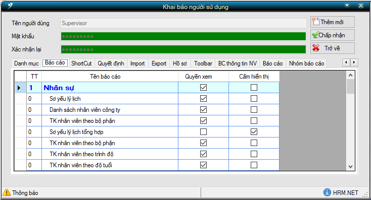 Hướng dẫn quản trị người dùng trong HR-ERP