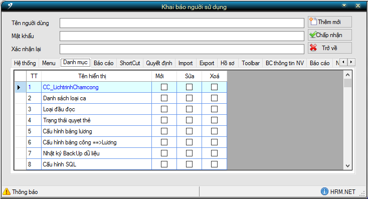 Hướng dẫn quản trị người dùng trong HR-ERP