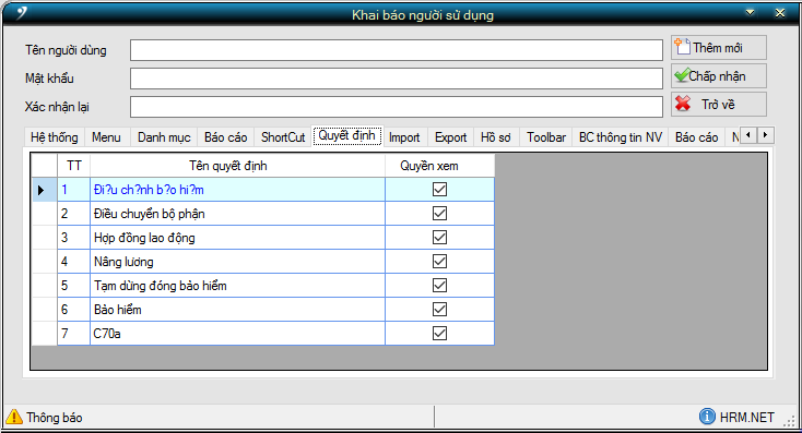 Hướng dẫn quản trị người dùng trong HR-ERP